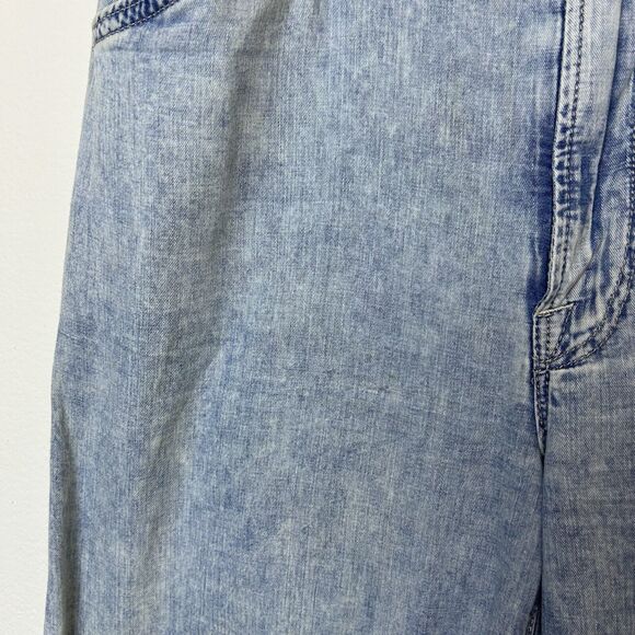 Frame Jeans Women’s 28 Le Baggy Palazzo Light Blue Wash Raw Hem Wide Leg Boho - Picture 3 of 14